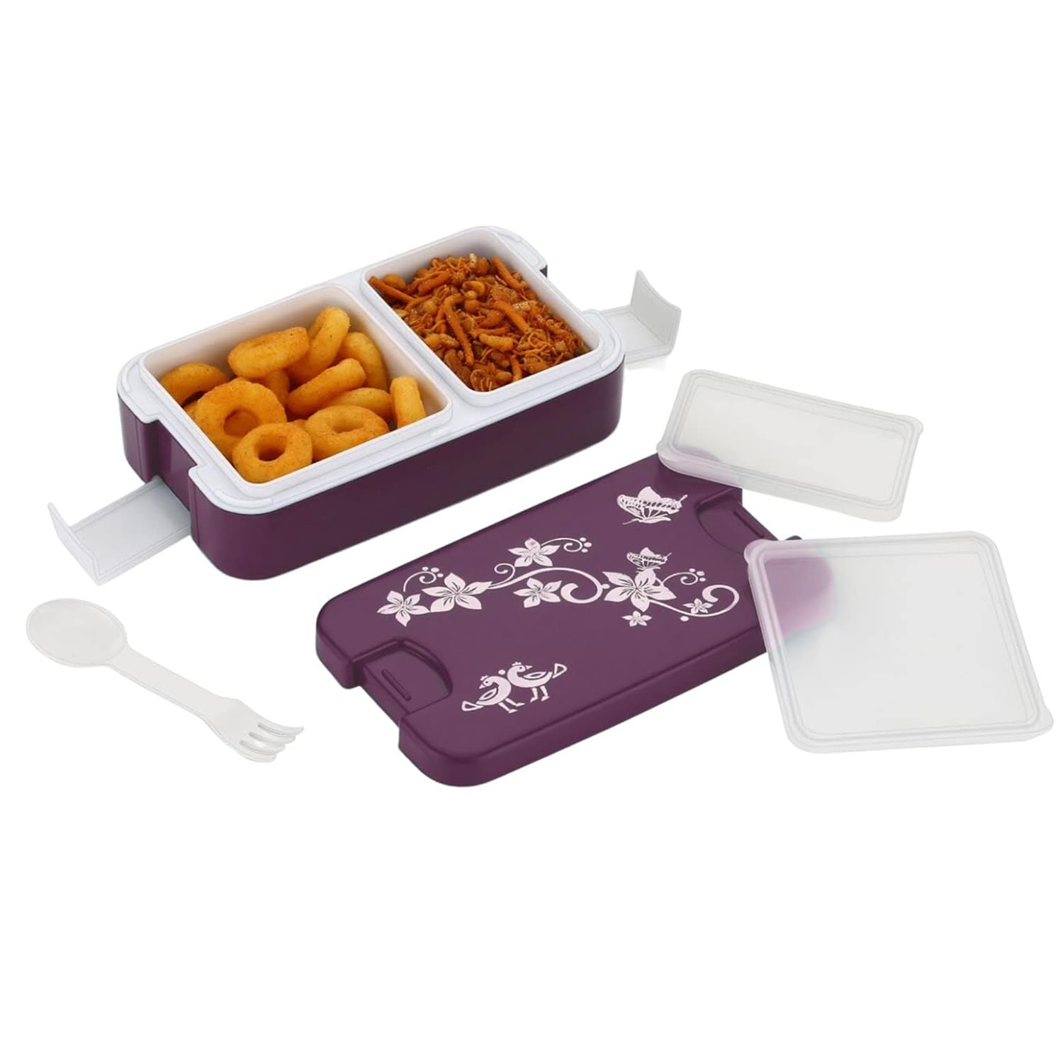 Generic Airtight Lunch Box 2 Compartment | Safety Lock Airtight Tiffin Containers | Leak-Proof Lunch Box | Lunch Box with Spoon | Lunch Box Set for Office, Home and School | BPA-Free (Burgandi) Generic Airtight Lunch Box 2 Compartment | Safety Lock Airtight Tiffin Containers | Leak-Proof Lunch Box | Lunch Box with Spoon | Lunch Box Set for Office, Home and School | BPA-Free (Burgandi)