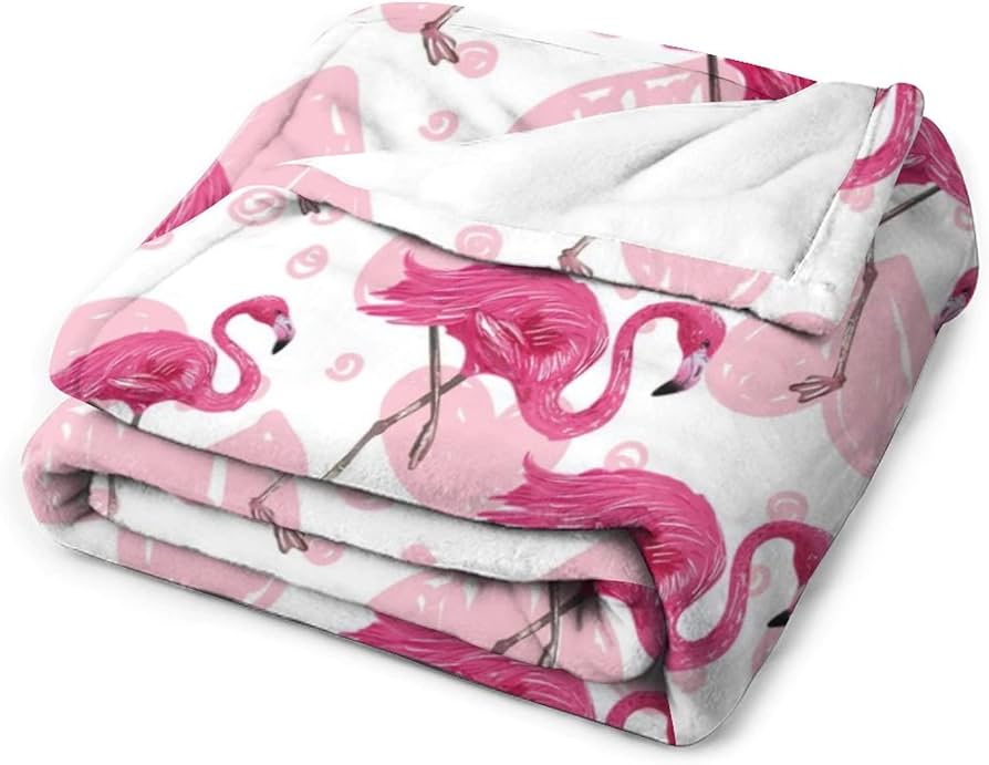 Valentinstag-Überwurfdecke Mit Flamingo-Herzen – 127 X 152 Cm, Superweich Aus Flanell, Für Bett & Couch