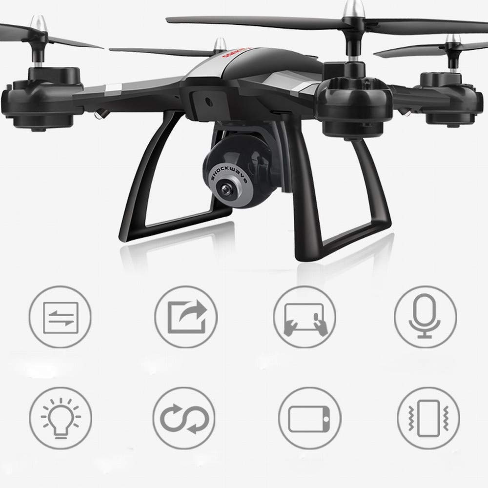 MU Drone Aerea Fotografia Hd Professionale a Quattro Assi Modello Di Aeromobile Giocattolo Elicottero Telecomando Rc Resistente,Nero,Taglia unica
