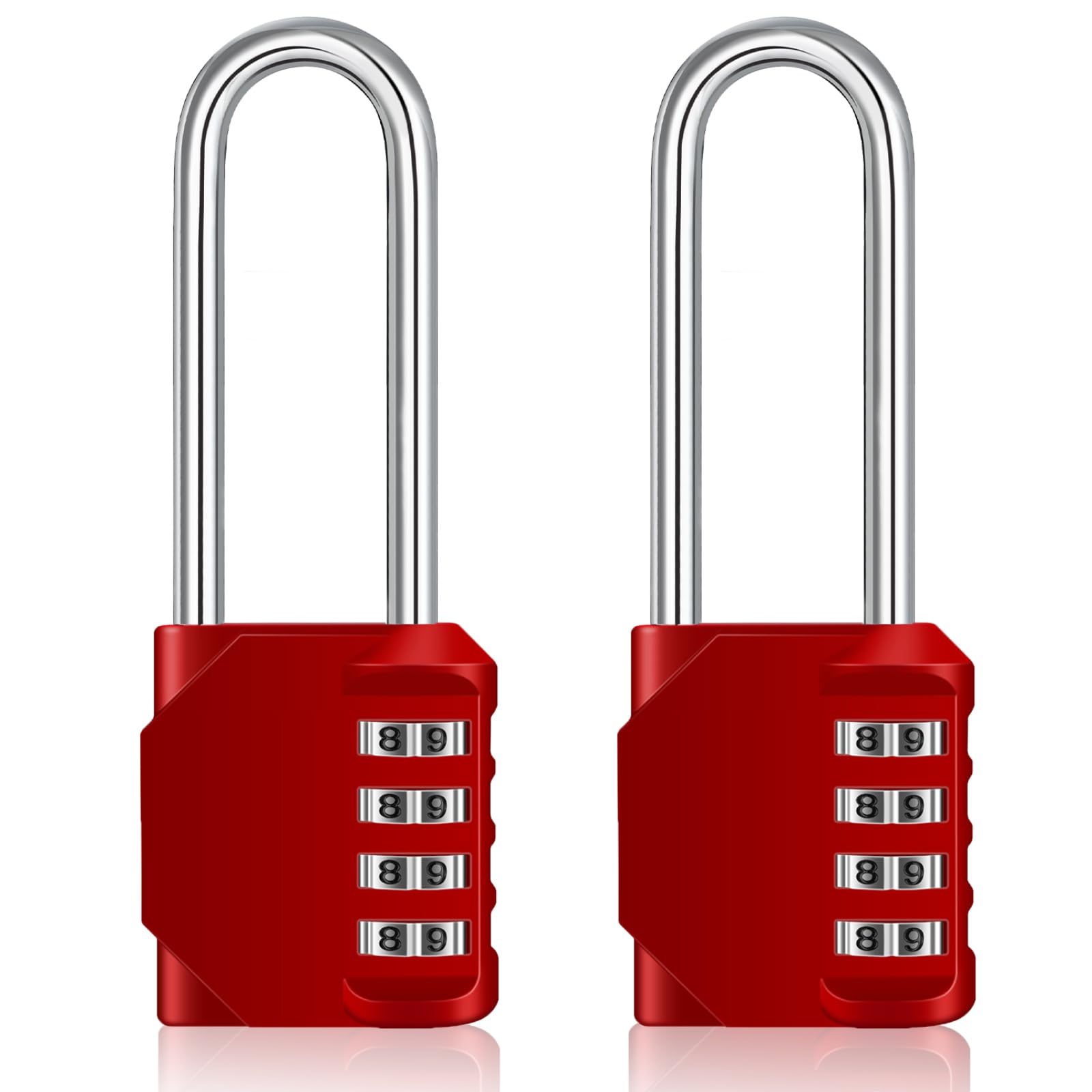 JJSHUND 2 Stuks 4-Cijferig Cijferslot, Zwart Combinatieslot van Zinklegering Cijfersloten met 4-Cijferige Code, Combinatie Hangslot voor Kast Deur School Gym Garage Gereedschapskist