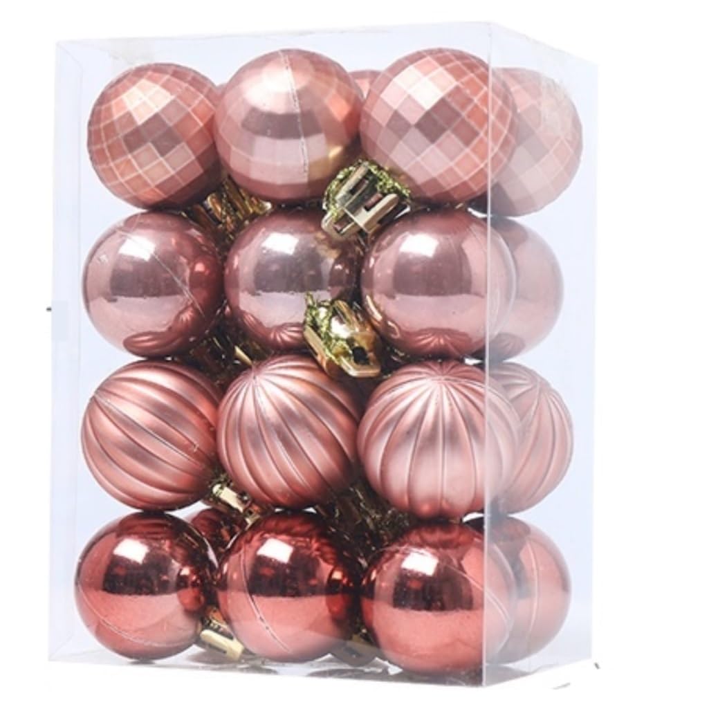 Weihnachtskugel-Dekorationsset, Weihnachtskugel-Ornamente, 24-teilig, Weihnachtsschmuck, Kugeln, bruchsicher, Weihnachtsbaumschmuck für Zuhause, Weihnachtsfeier, Weihnachtskugeln (Farbe: 24 Stück, G