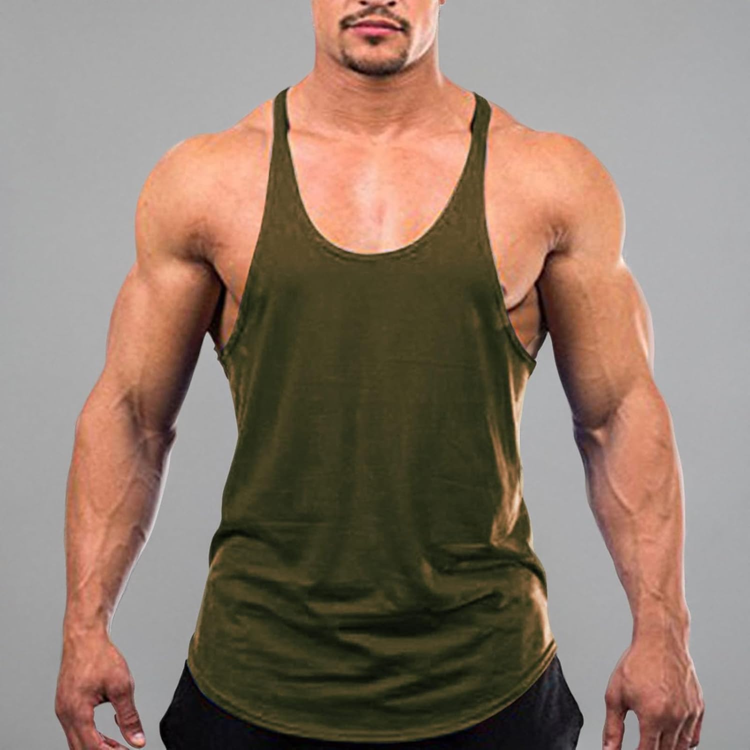 ZUEVI Men's Stringer Tank Tops Muscule Cut Bodybuilding Gym Vest Y-Back Workout Sleeveless T-Shirt - Image 6