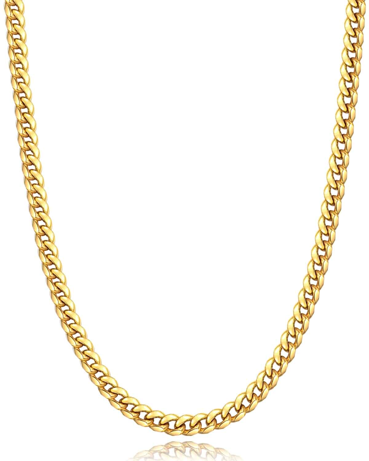 Momlovu Cuban Link Chain Necklace for Men Boys | 316L Stainless Steel Diamond-Cut Cuban Chain, Mens Jewelry, 4mm 6mm 18-26 Inch, Gifts for Men Boys