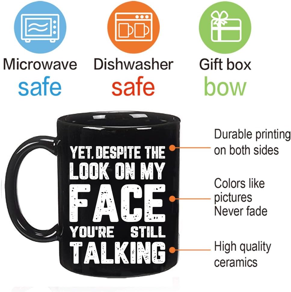 FALJIOK Yet Despite the Look on My Face Mug, Funny Work Office Gifts Mug Gift for Boss Coworker Colleague Manger, Funny Birthday Sarcastic Work Gift for Employee Men BFF Friends, White - Image 4