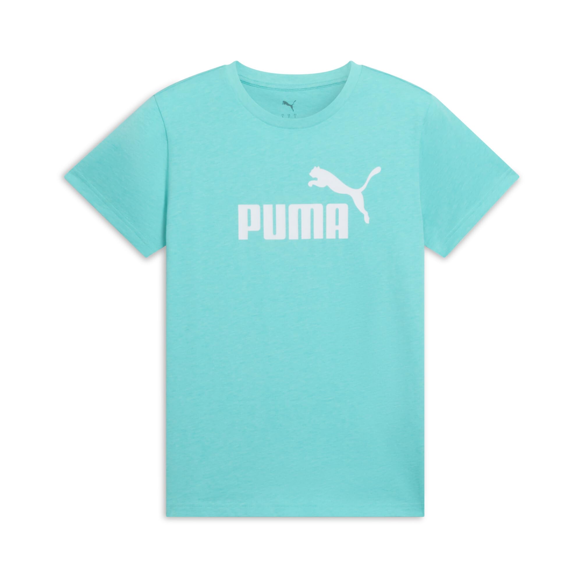 PUMA Essentials T-Shirt pour Femme Imprimé intégral Aquatic Heather Logo Ss25 XL, Aquatic Heather - Logo Ss25, XL