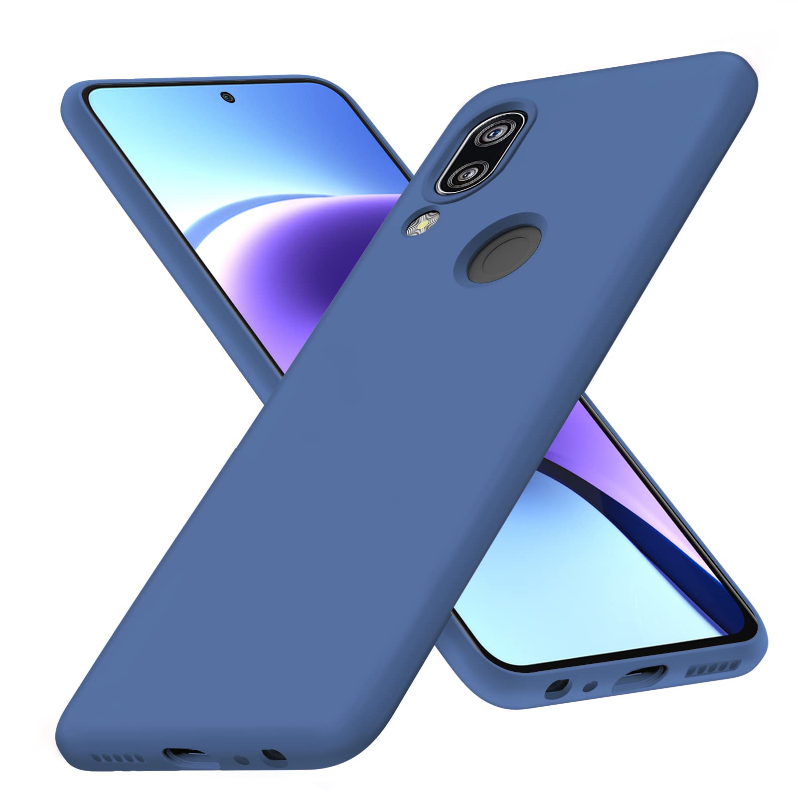 HUAWEI Nova Lite 3 用 ケース Huawei P Smart 2019 用 ケース 耐衝撃 TPU 薄型 シリコン レンズ保護 スリム 全面保護 黄ばみなし 滑り止め ワイヤレス充電対応 防水 おしゃれ フィット感 ストラップホール ファーウェイ ノヴァ ライト3 用カバー 青 AYS-22-157