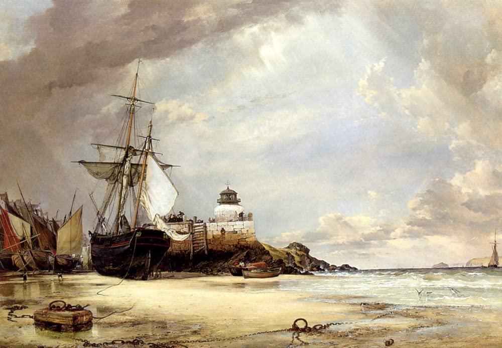 Toile St. Ives Cornwall William Cooke | Impression jetée et baie décorative 60x90cm
