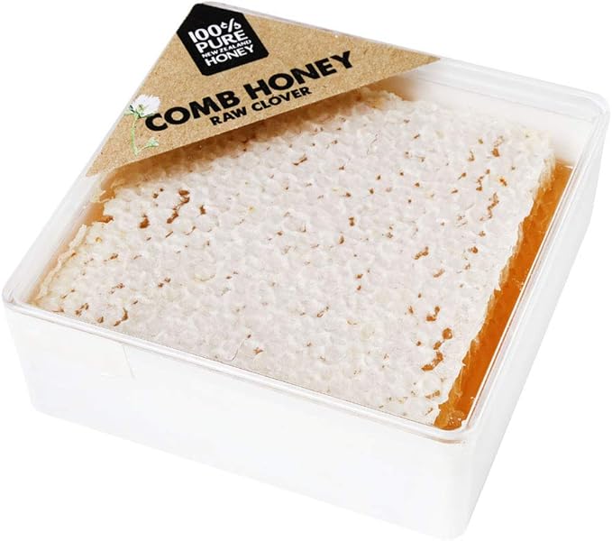 Amazon ニュージーランド産 ホワイトクローバー コムハニー 巣蜜 ３４０ｇ Comb Honey Raw Clover コムハニー 蜜源 ホワイトクローバー 食品 飲料 お酒 通販