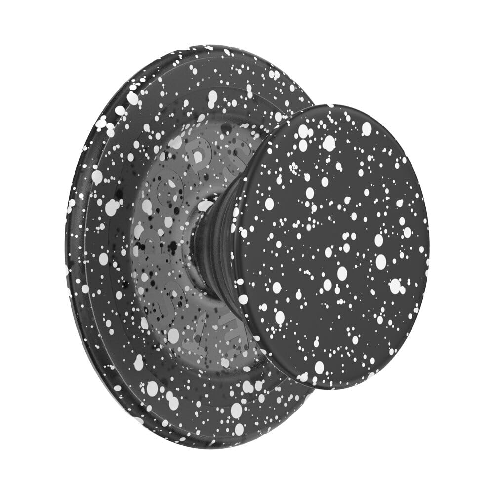 PopSockets: PopGrip Round pour MagSafe - Anneau Adaptateur pour MagSafe Inclus - Support et Poignée pour Smartphone et Coques avec Un Top Interchangeable - Black Speckle