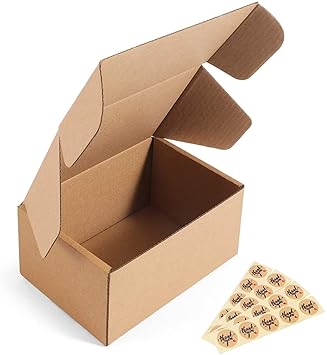 MALANI STORE Flat - Self Lock Brown Corrugated Sturdy Shipping Boxes Size :7x6x2 Inch-Pack of 25