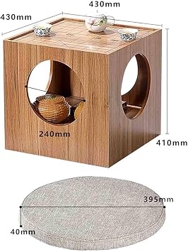 Chess Board Coffee Table, 2-in-1 Chess Go Table Set, Low Table Small Coffee Table Chess/Go Low Table, Multi-Functional Chess Board Table 43X43X41cm