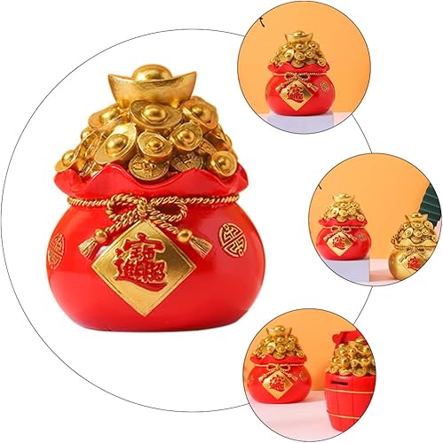 Miniatura 9 de Estatua china del tesoro de la fortuna estatua de banco de Feng Shui, lingote de dinero, adornos para el éxito de la riqueza, decoración del hogar y