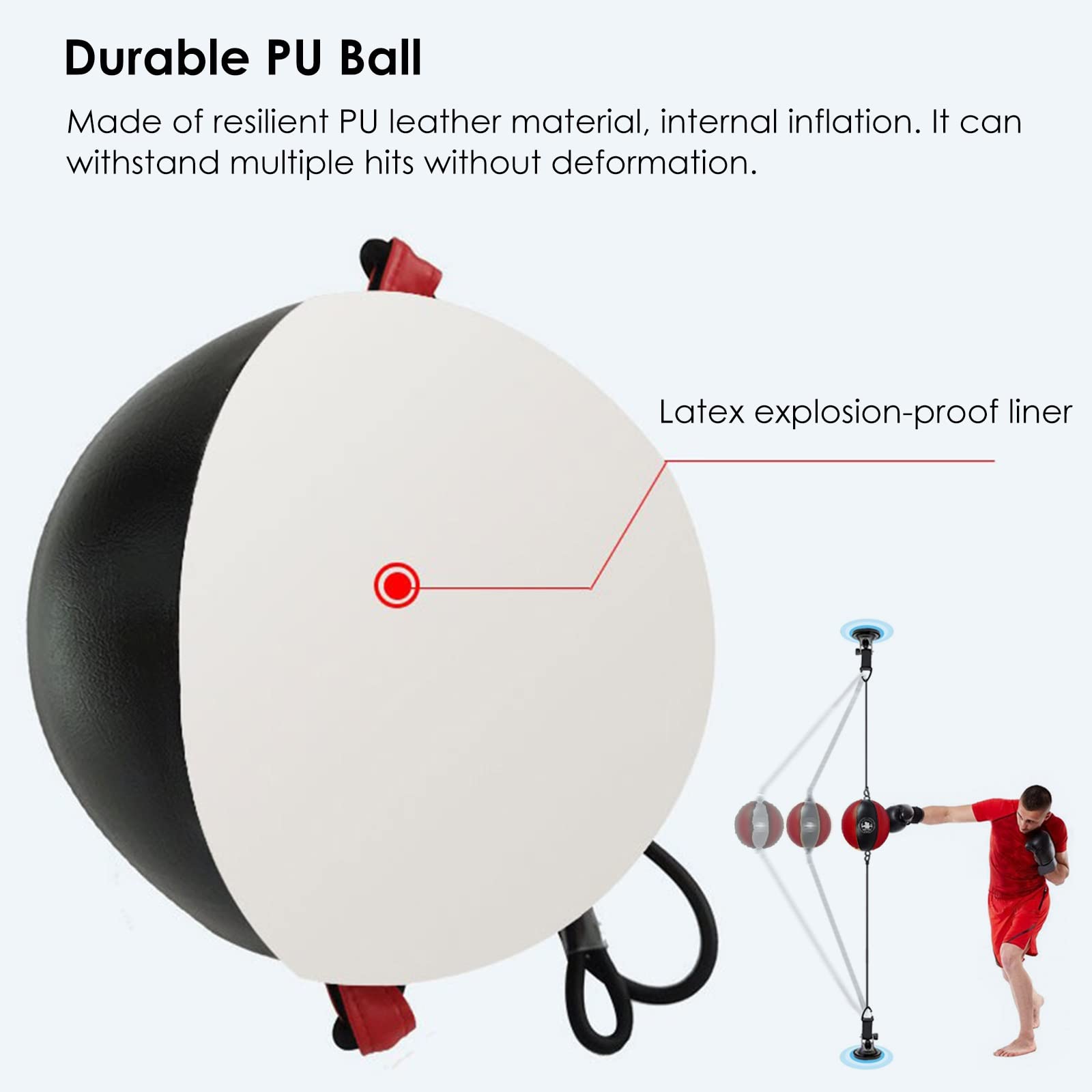 Tür-/Türrahmen-Speed-Boxball, hängender drehbarer Boxsack, Wubble-Ball, für Jugendliche und Erwachsene, Spielzeug-Set zum Stressabbau