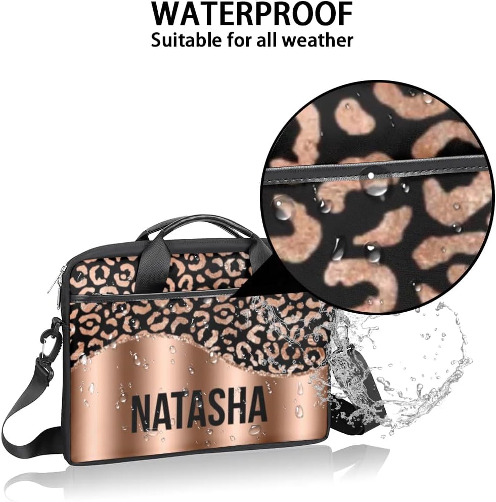 Personalized Laptop Bag Case Briefcases Shoulder Bag for Women, Custom Computer Cases for Laptops Hot Pink Flower