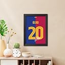 TenorArts Dani Olmo Poster Frame Barcelona Jersey Laminated Photo Print Signature Framed Painting with Matt Finish Black Frame (12 inches x 9inches) gallery image