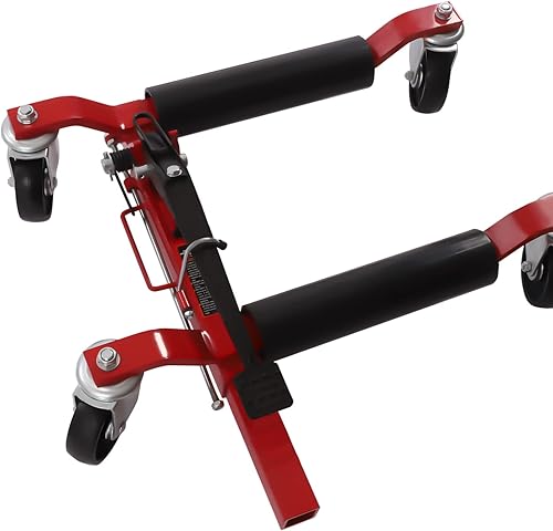 Miniatura 3 de LENJKYYO Carretilla de rueda de automóvil, gato hidráulico de alta resistencia, 1300 libras, carrito de carga automática con pedal de trinquete,