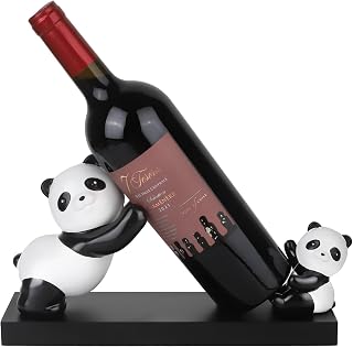 New Panda Wine Racks ,Small Wine Holder - Tabletop & Counter Wine Bottle Holder Decor, Red Wine Storage Rack Countertop Display, Wine Bottle Organiser for Wine Lovers & Women' Gifts