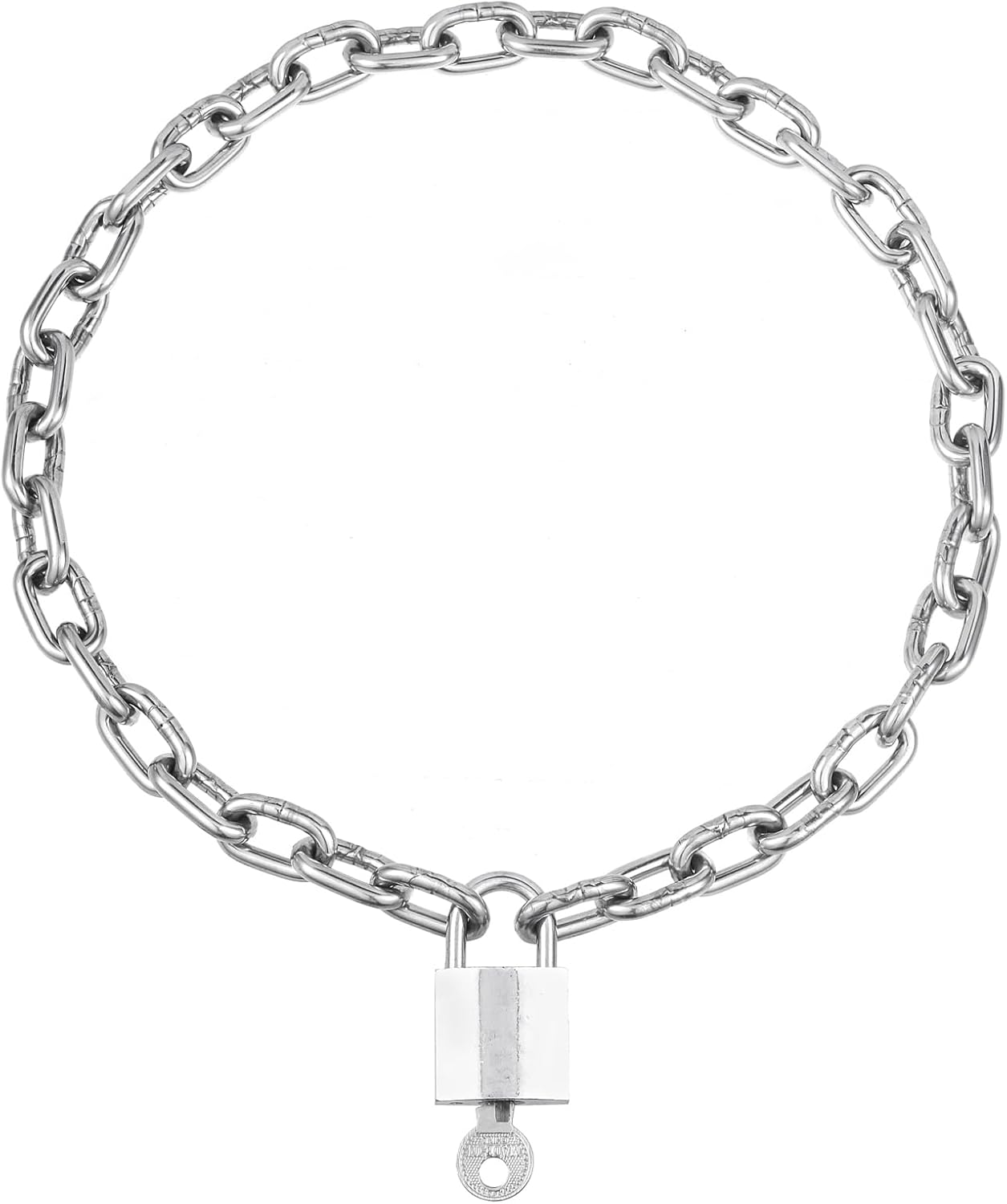 Heavy Chunky Stainless Steel Lock Necklace punk gothic Padlock Choker Chain for Men Jewelry