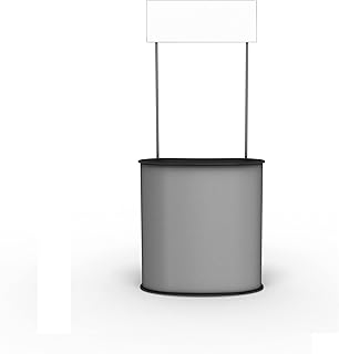 Lamellen Counter | ✓ Lamellentheke | ✓ Messetheke | ✓ Promotiontheke | ✓ Verkaufstheke von Vispronet® (Schwarz, inkl. Topschild)