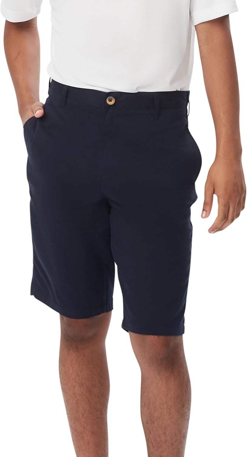 French Toast Men's Moisture Wicking Flat Front Stretch Microfiber Performance Short