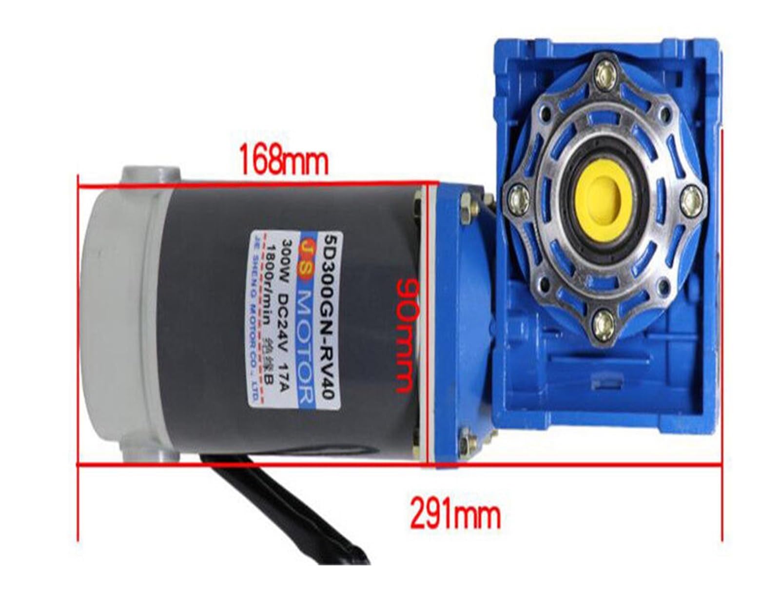 300W Reduktor przekładni ślimakowej Skrzynia biegów Elektryczny motoreduktor RV Wysoki moment obrotowy DC12V / 24V(DC12V,60K)
