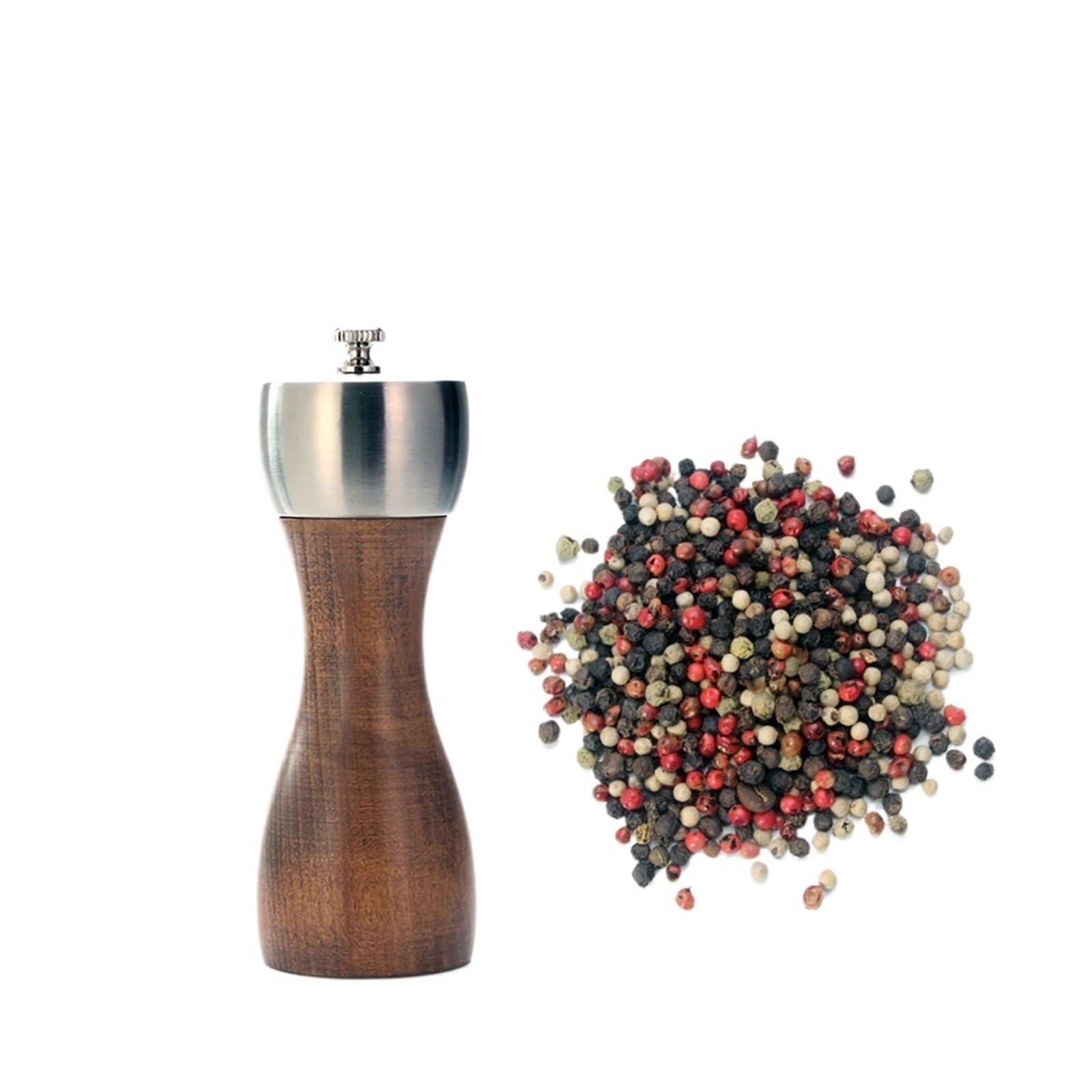 Salz- und Pfeffermühle – Präzisionsrotor aus Kohlenstoffstahl for Pfefferkörner, Meersalz und Pfeffer(6 inch for pepper)