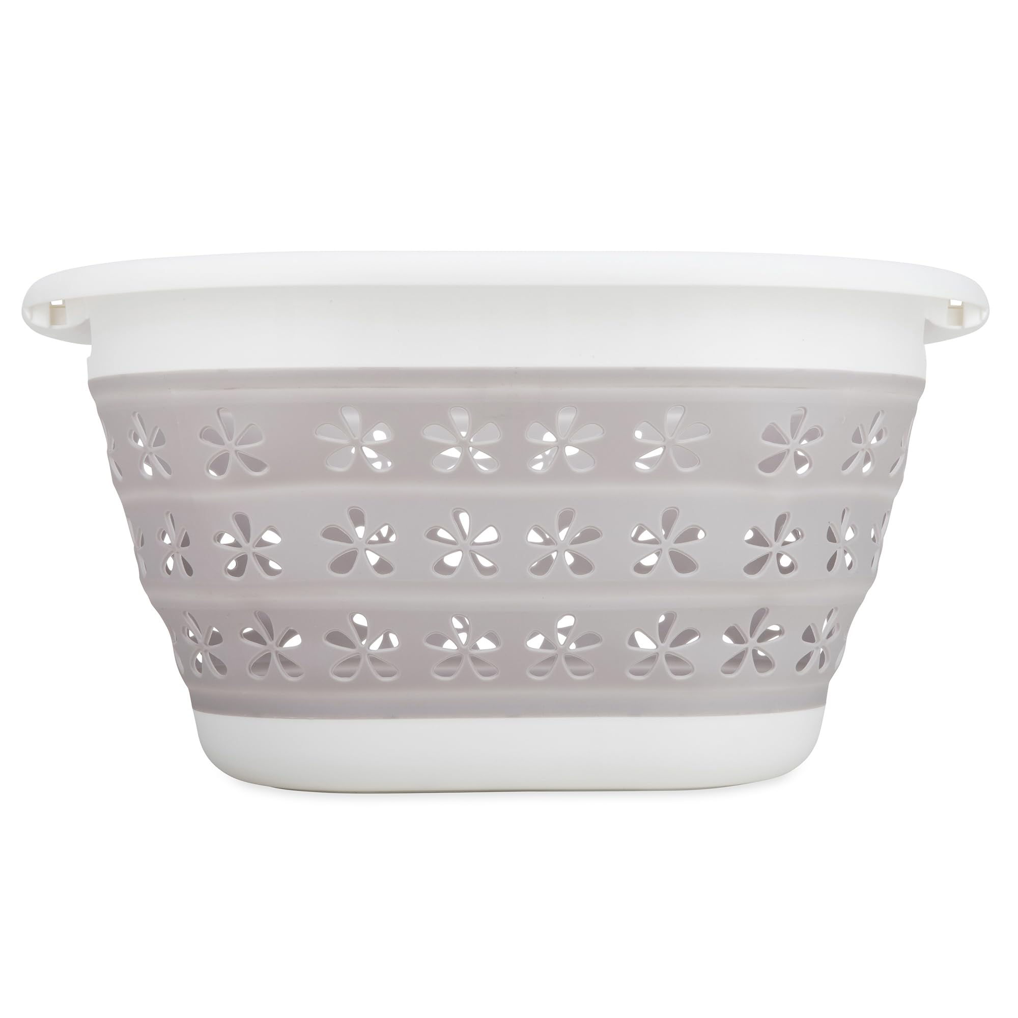 Camco 51903 Bianco/Grigio Grande Pieghevole Lavanderia/Utility Basket