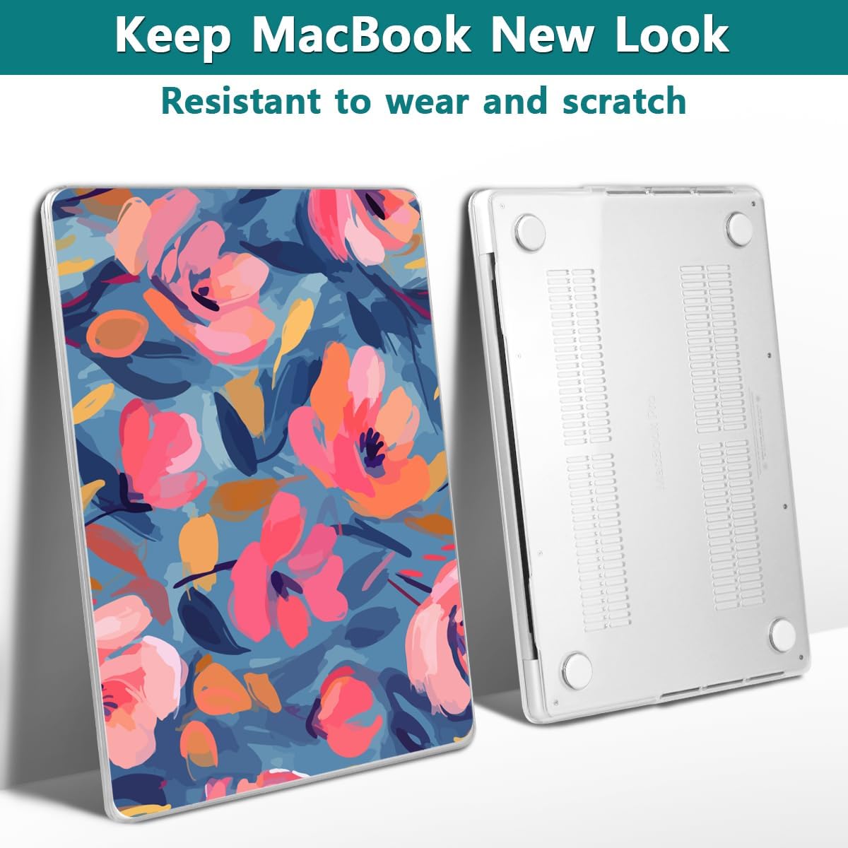 Teryeefi 3D Print Hard Shell Case for MacBook Pro 16 inch, M4 M3 M2 M1 Chip Pro Max 2025 2024-2021,fits Model A3403 A3186 A2991 A2780 A2485 with Type C Adapter & Keyboard Skin-Abstract Pink Flower - Image 5