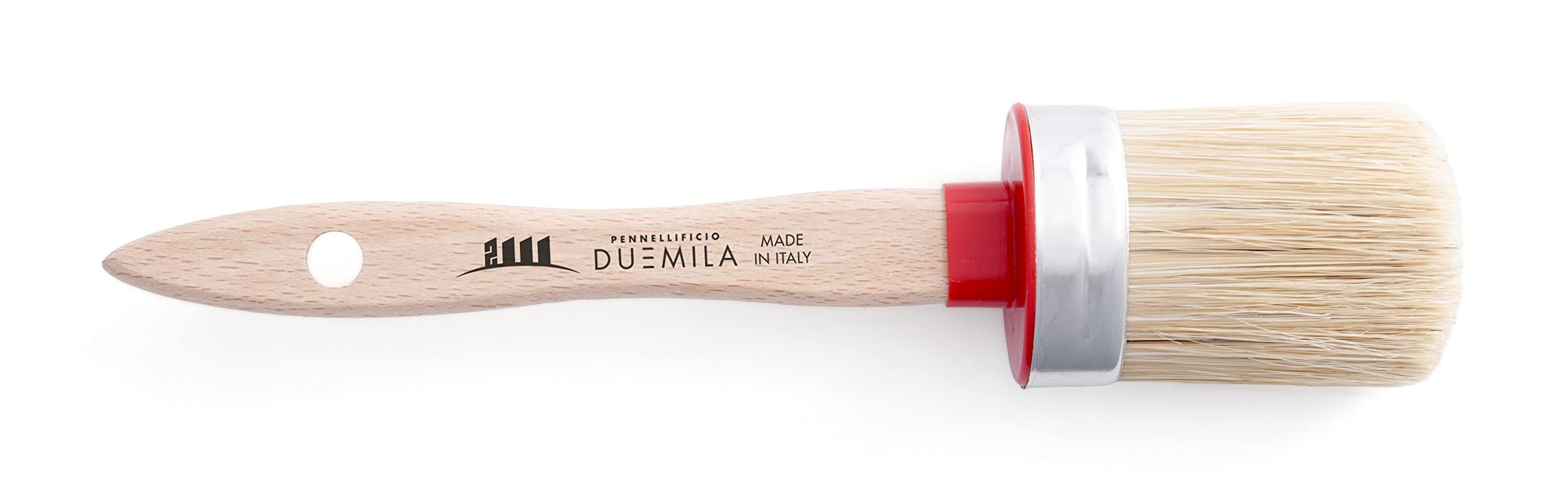 PENNELLIFICIO 2000 Oval Brush, Wooden Handle, Size 12, Wood, Brown, 12 cm