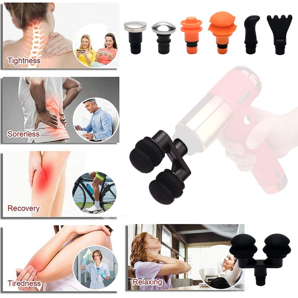 DENPETEC Massagepistolenköpfe, 9 Stück/Set, austauschbare Massagepistolen-Aufsätze, Adapter für Tiefengewebe-Muskel-Massagepistole, Plug-n-Play-Massagepistolen-Zubehör