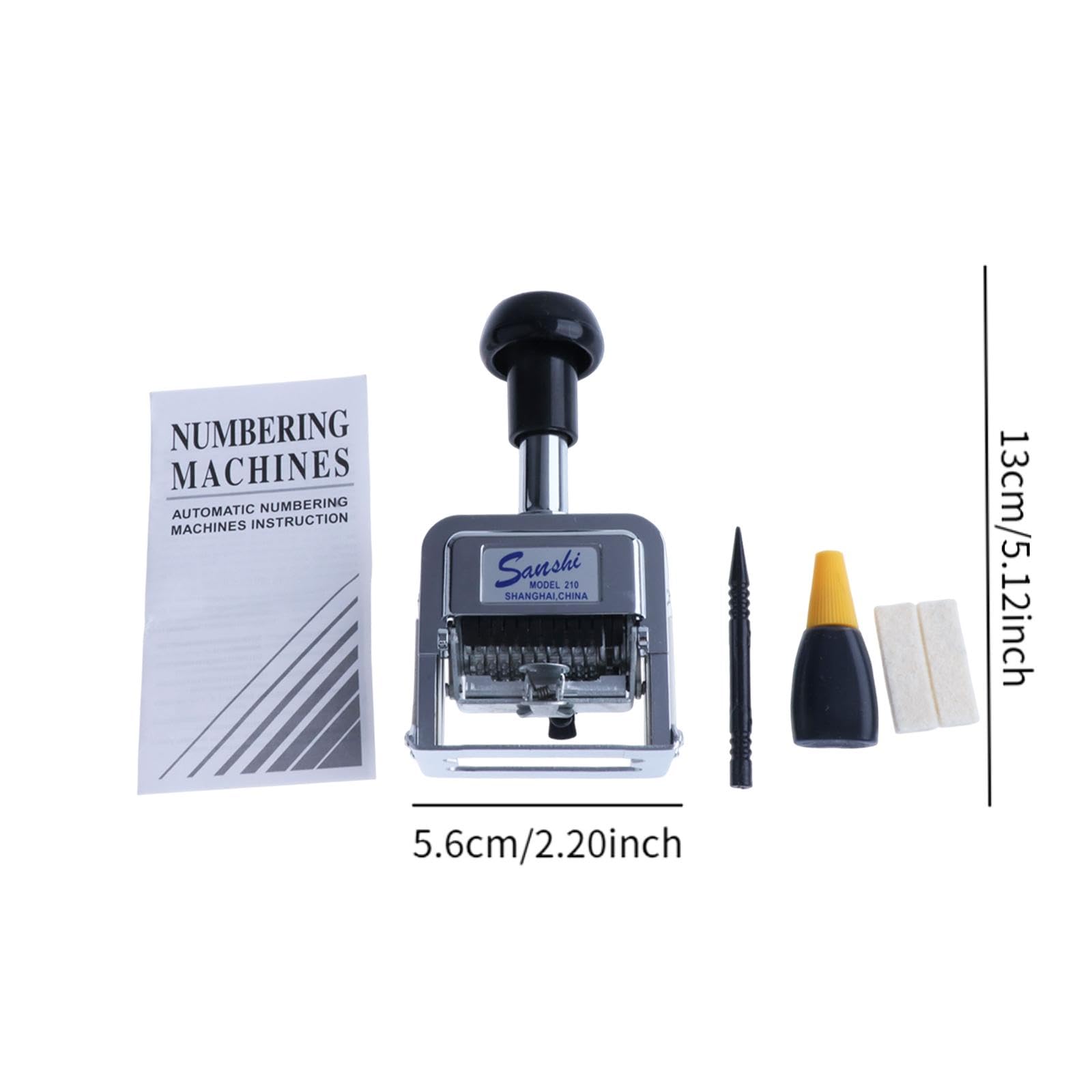 Numeratrice, Timbro Numerico Automatico, Ferro Da Stiro, Meccanismo Autoinchiostrante, Impugnatura Comoda, Robusto Bancone per Attrezzature Da Ufficio, 10 Cifre