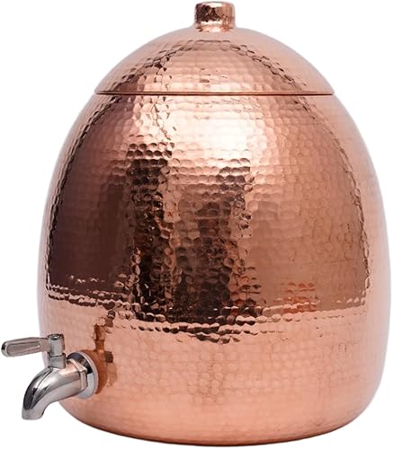 Miniatura 10 de Dispensador de agua de cobre 100% puro martillado a mano de 2.5 galones  Ayurvedicsin recubrimiento artesanal hecho a mano, pulido espejo para uso