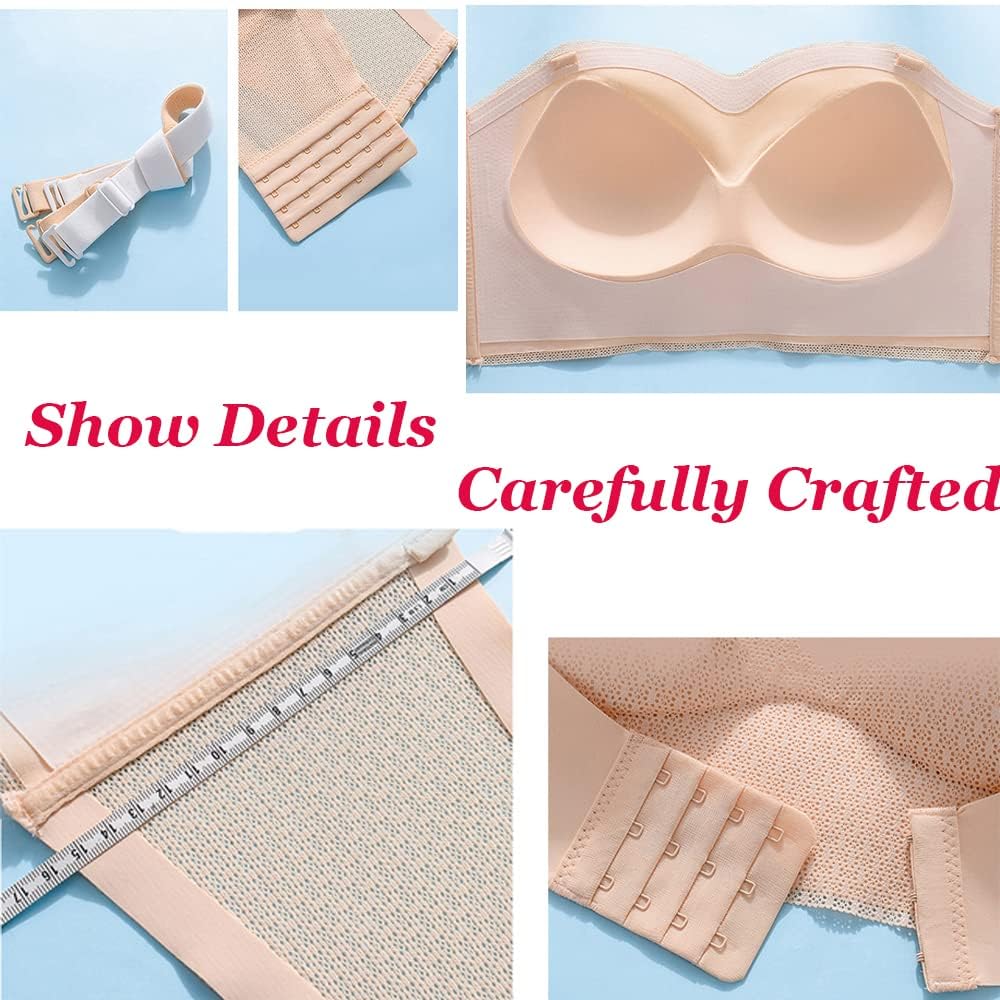 Nuove Donne Reggiseni Senza Spalline con Top Senza Cuciture Reggiseno Anteriore Fibbia Reggiseno Antiscivolo