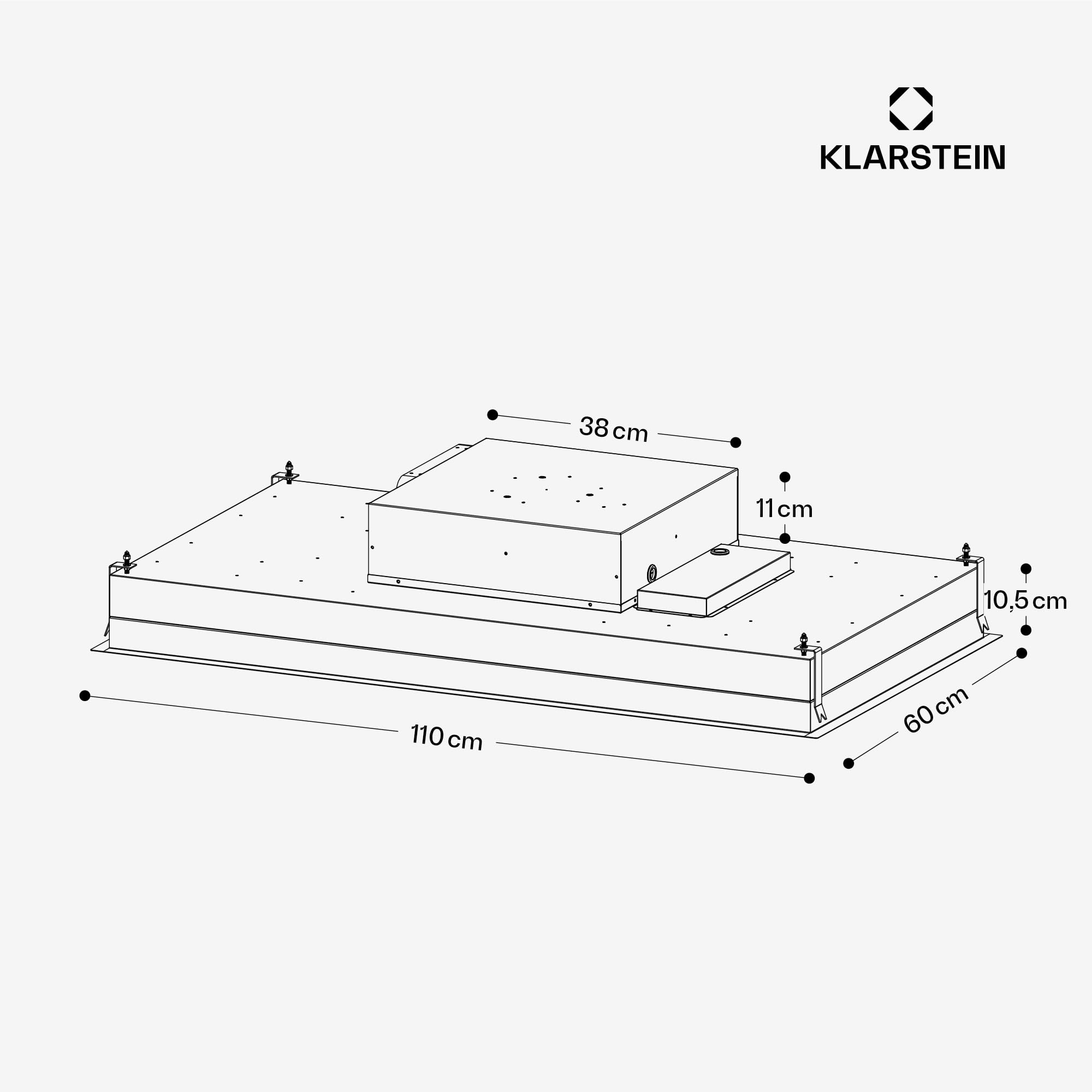 Klarstein LuxeAir - Cappa Aspirante, 750 m³/ora, Efficienza Energetica: A, Motore: 110W, Controllo Touch & WiFi, LED: 6000K, Filtri Antigrasso in Alluminio, Cappa da Cucina, Nero