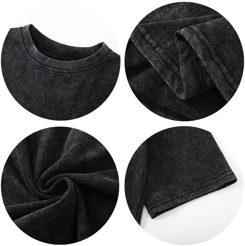 Cotton Loose Crop Tops for Women Acid Wash Cropped T Shirts Trendy Vintage Basic Tees Casual Short Sleeve Tshirt - Image 6