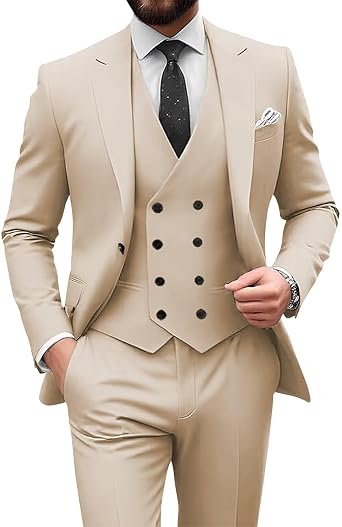 Mens Fashion Suits Slim Fit 3 Piece Wedding Suits for Men Double Breasted Suit Men Prom Suits