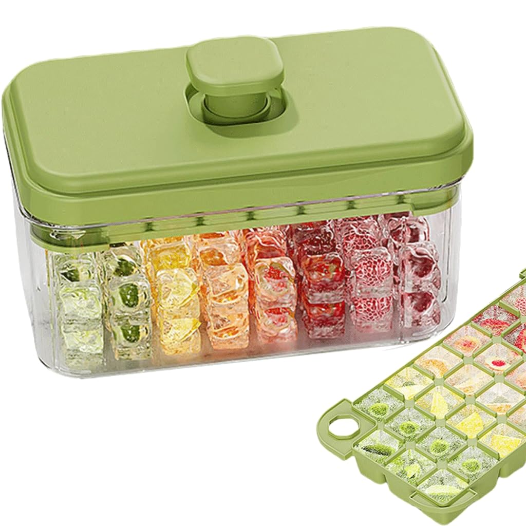 moldes para helados, Molde de hielo con tapa, caja para frigorífico, molde para cubitos prensados