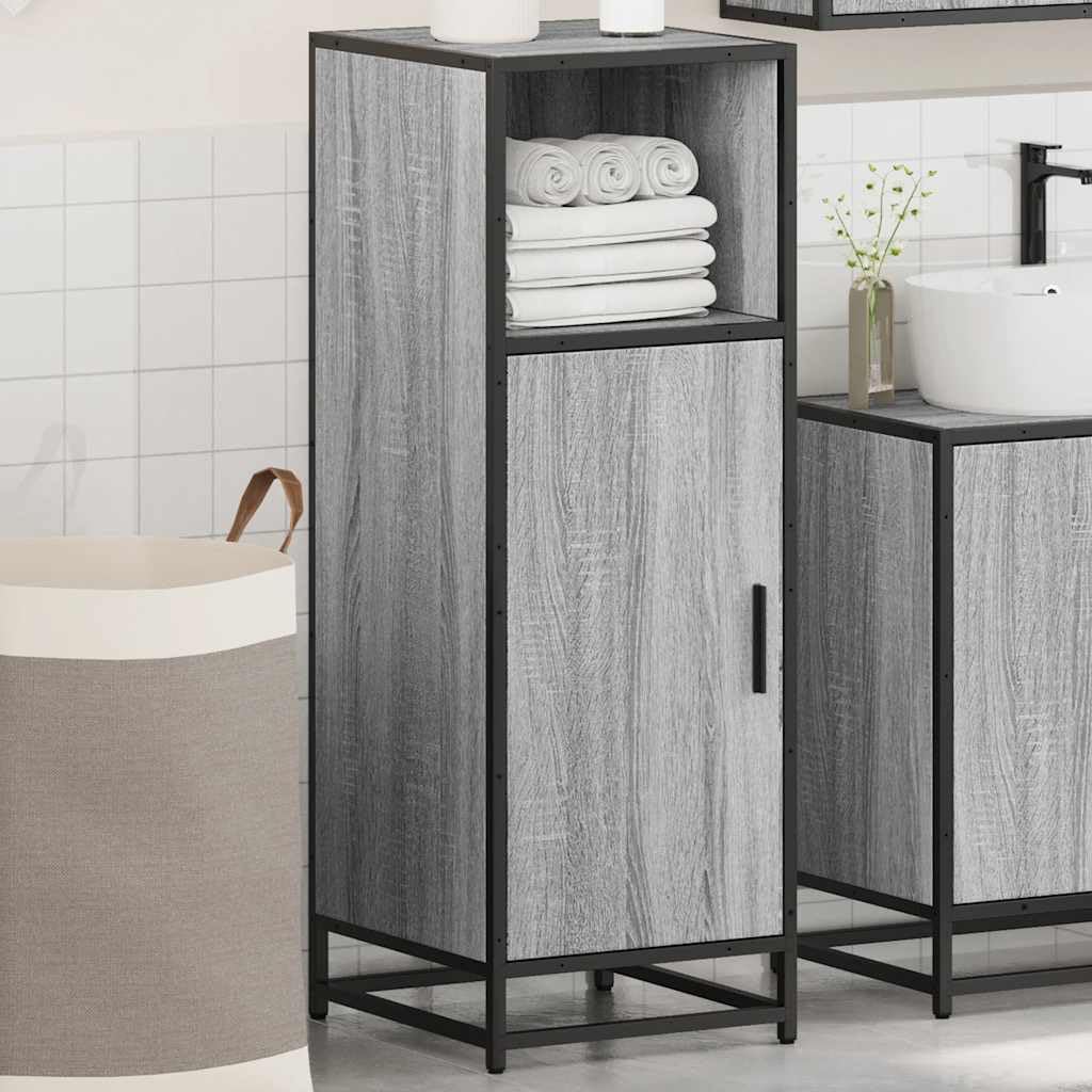 Armoire de Salle de Bain Sonoma Gris 35x37,5x100 cm
