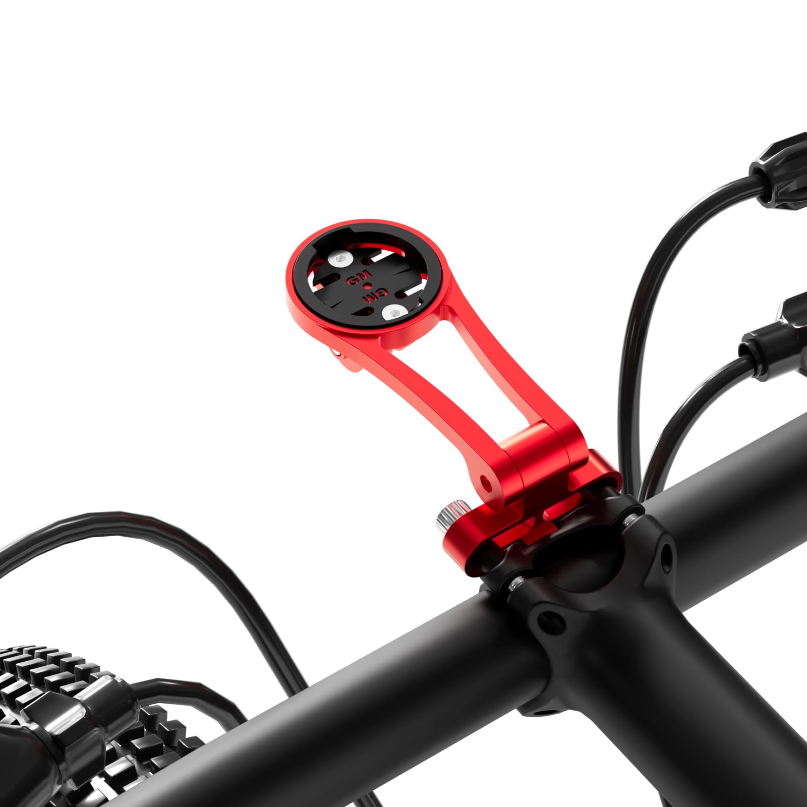 Adjustable 32mm Bike Stem Computer Mount for Garmin Edge Explore, Aluminum Alloy Bike GPS Out Front Mounts, Flashlight and Action Camera Install, Compatible with Bryton, Wahoo, and CATEYE Red