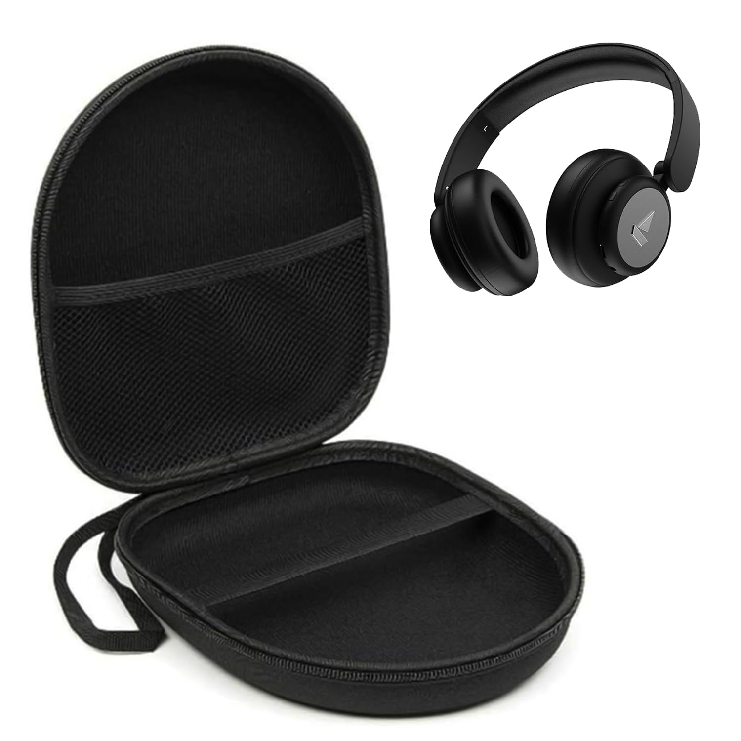 Sounce Hard EVA Protective Travel Case for Boat Rockerz 450, 450 Pro, 425, 410, 370 Bluetooth On-Ear Headphones – Shockproof, Dustproof, Durable Headphone Carrying Pouch (Black)-image-8