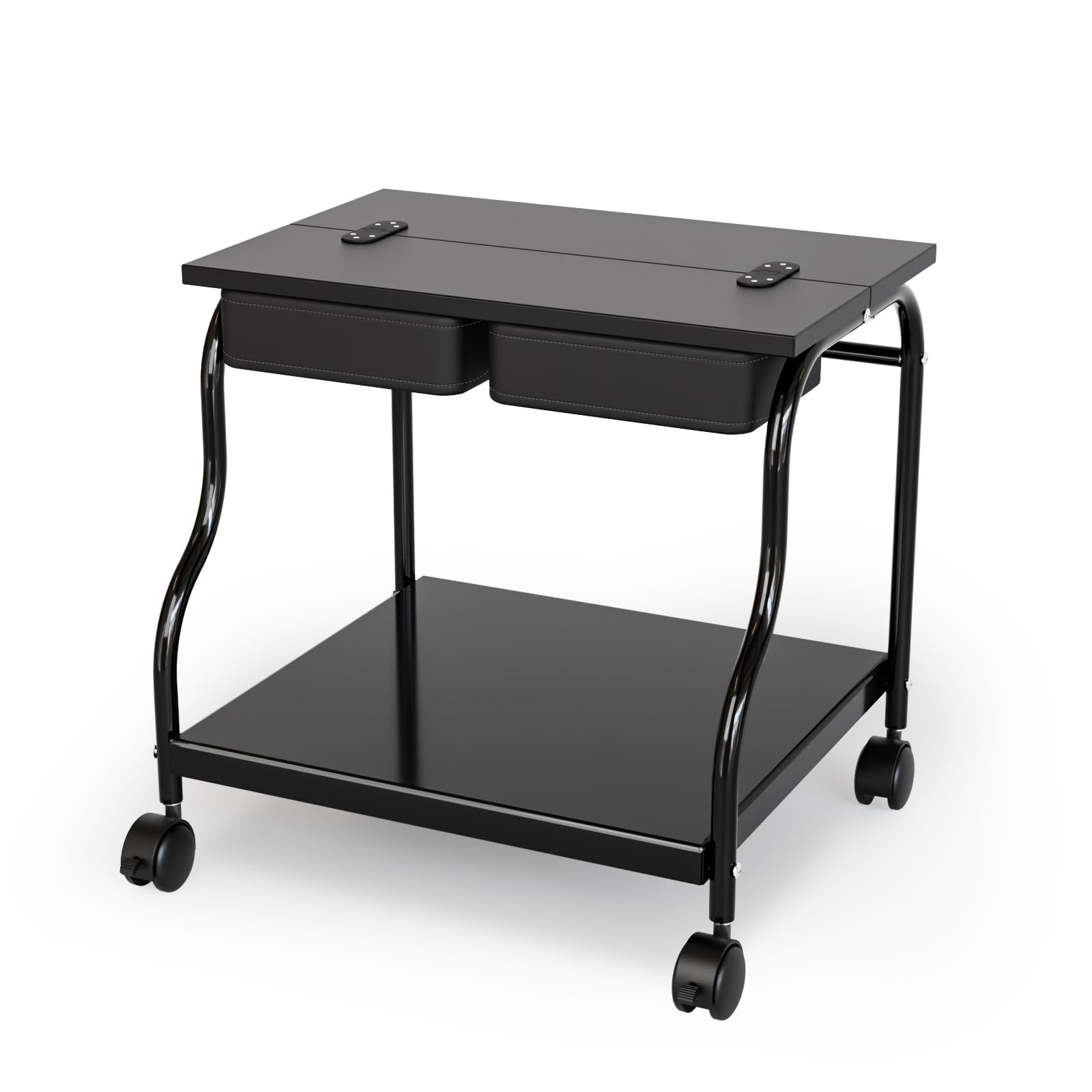 Beauty Salon Foot Bath Cart, Esthetician Trolley Cart with Lockable Wheels & Storage Shelves, Mobile Pedicure Spa Cart for Manicure Salon, Pedicure