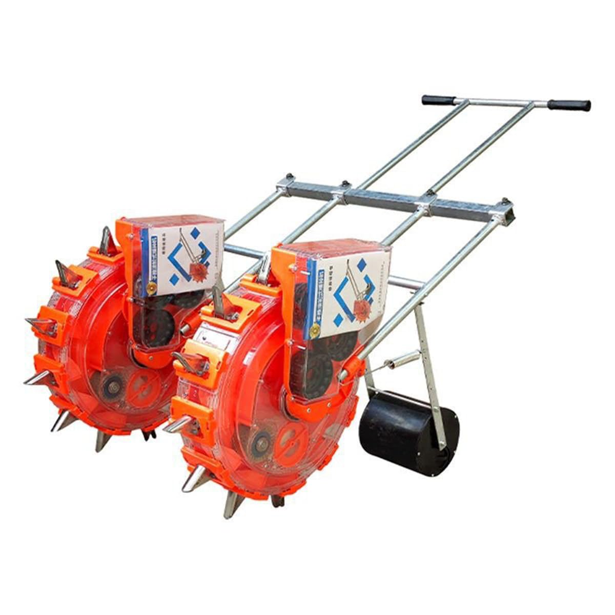 Semoir à Double rangée à poussée Manuelle, semoir de Jardin de précision avec 8 plaques de semences, semoir à maïs et arachides à Main réglable, épandeurs de semences à Double rangée,12 Trous