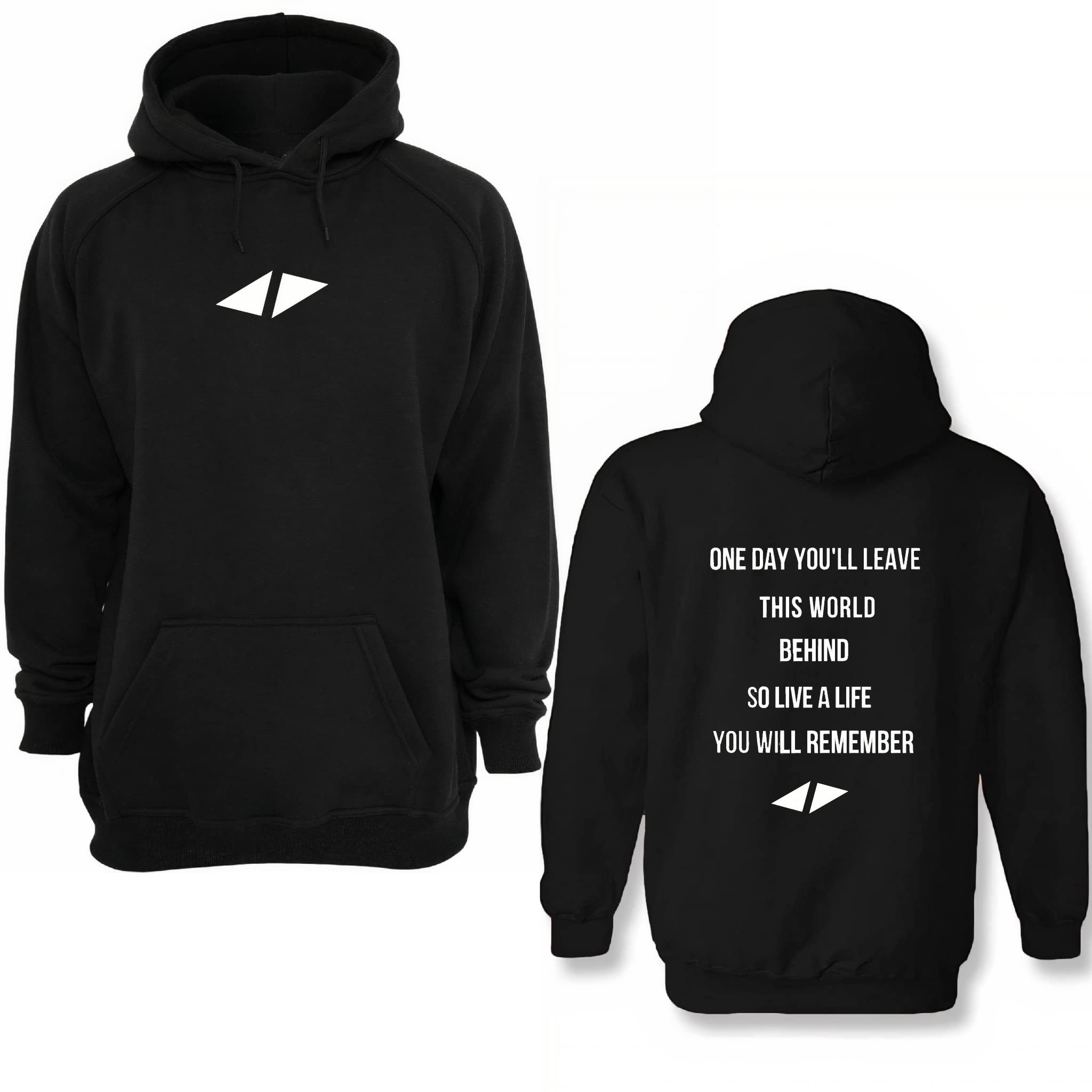 sl-Eisblock Avicii Unisex Back Printed Hoodie Full Sleeve Regular | Hooded Neck | Black | Regular Fit (LY)
