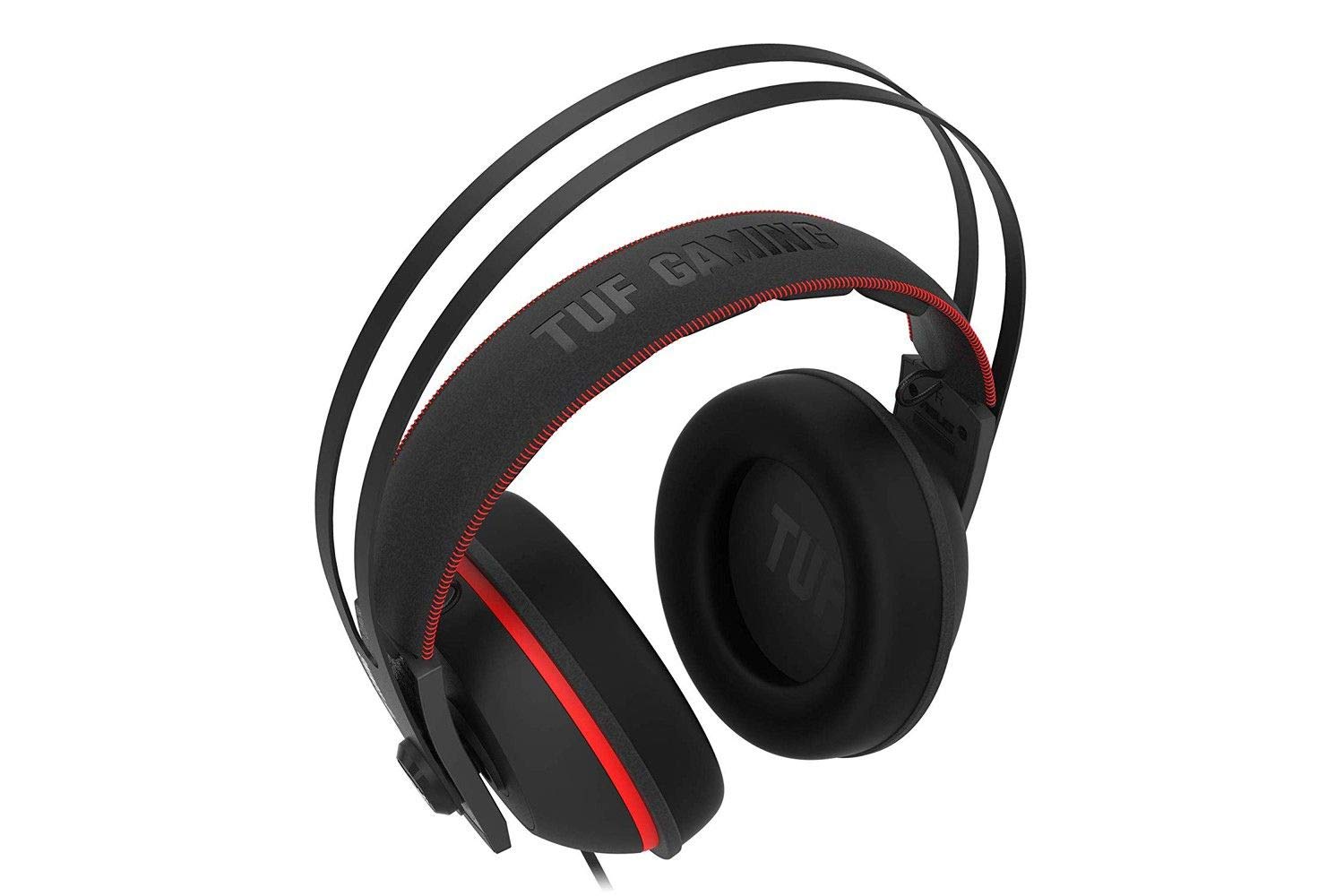 ASUS TUF Gaming H7 Cuffie gioco per PC, PS4, Nintedo Swicth, XBOX One, Audio virtuale 7.1 integrato, cuscinetti confortevoli, colore Rosso.