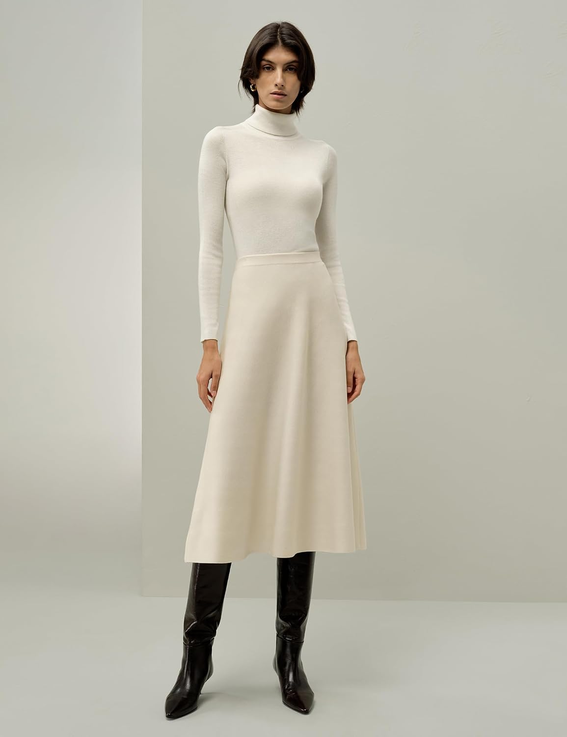 LilySilk Washable 100% Wool Skirt for Women Umbrella Long Midi Casual Fall Worry-Free Bottom