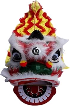 Chinese New Year Decorations 7inch Chinese Dragon Dance Lion Dance Elementary School Dance Performance Props,Mascot Costume Lion Dance Crafts Spring Festival Party SuppliesWhite
