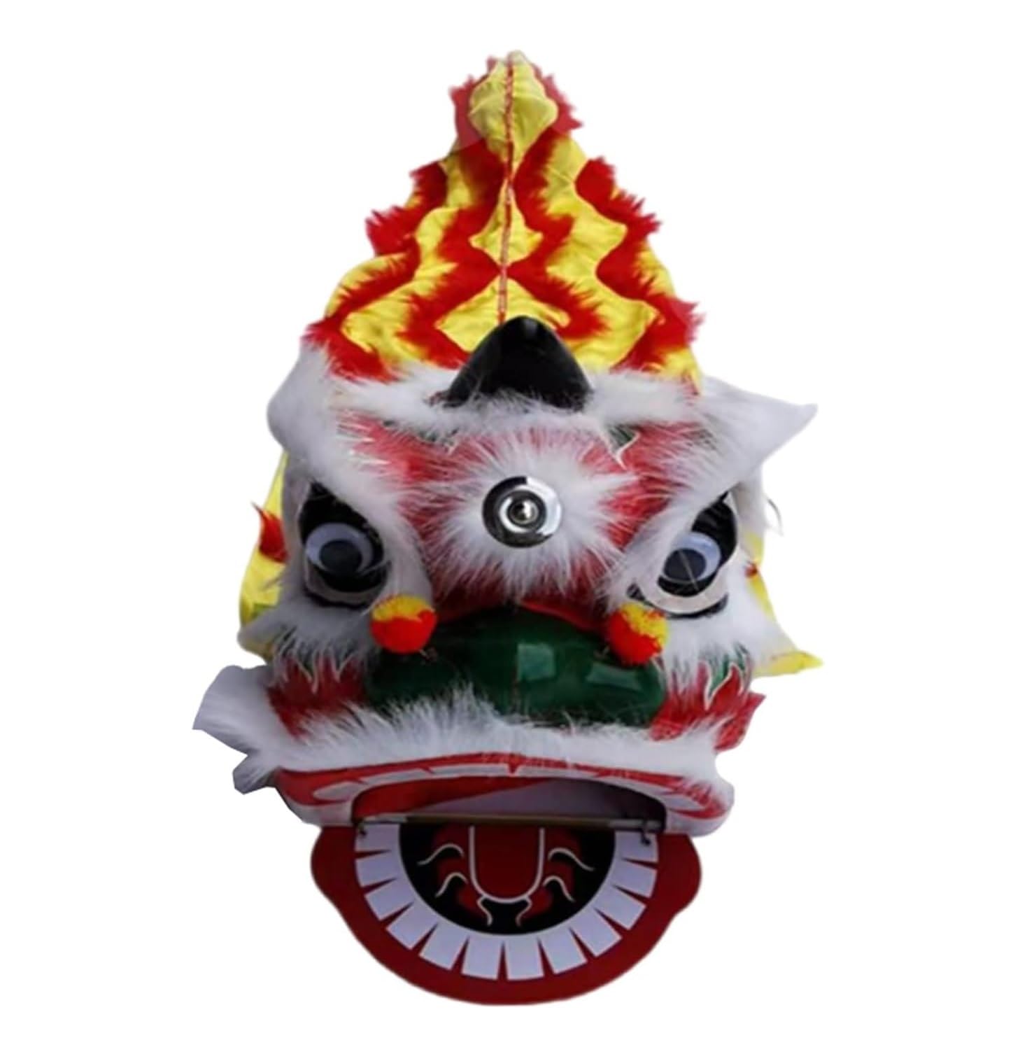 BJfhRH Outdoor Sports Traditional 7inch Chinese Dragon Dance Lion Elementary School Performance Props,Mascot Costume Crafts Festival Celebration(White)