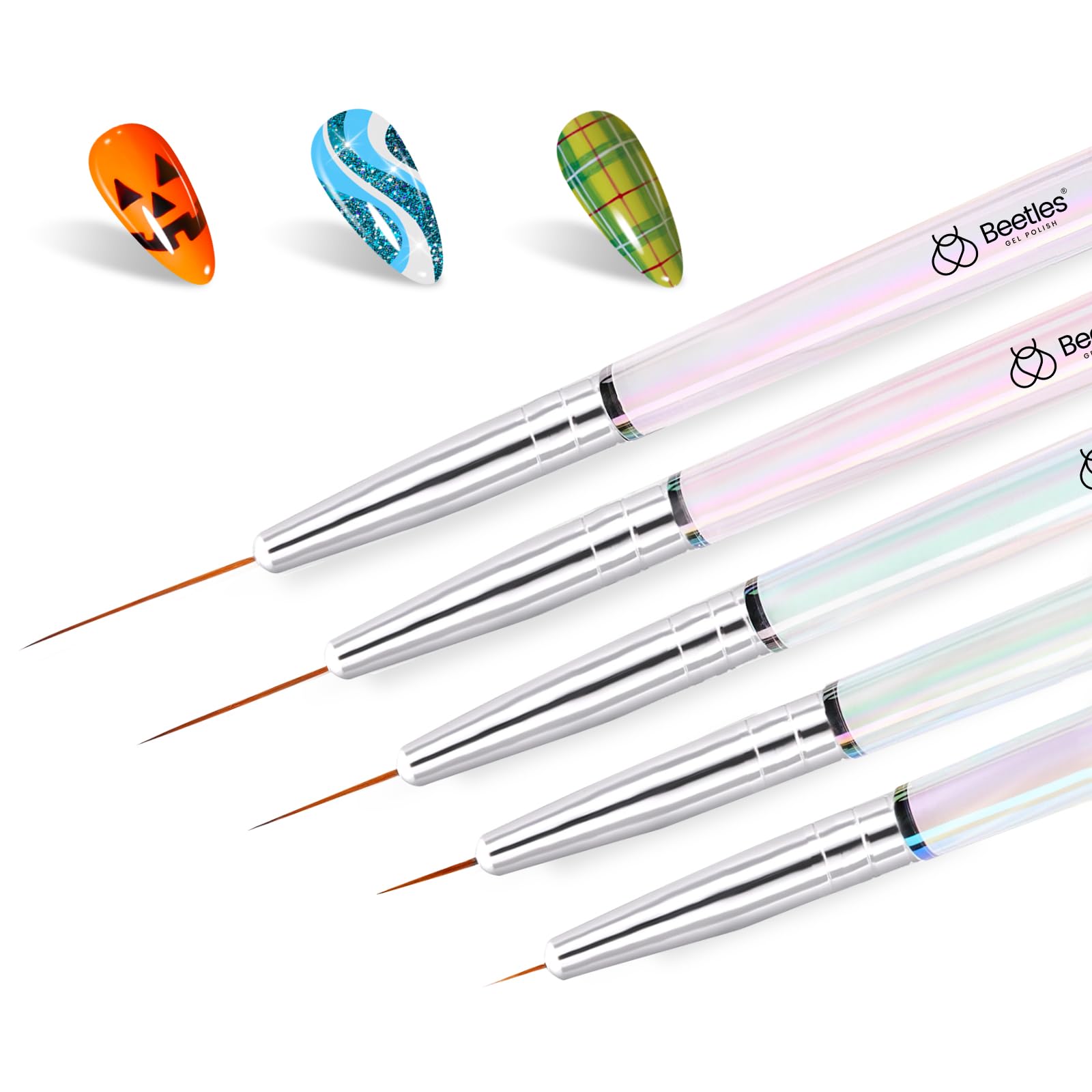 Beetles Nail Art Pens Brushes 5pcs Nail Art Liner Brushes Set Painting Nail Dotting Drawing Tool for Long