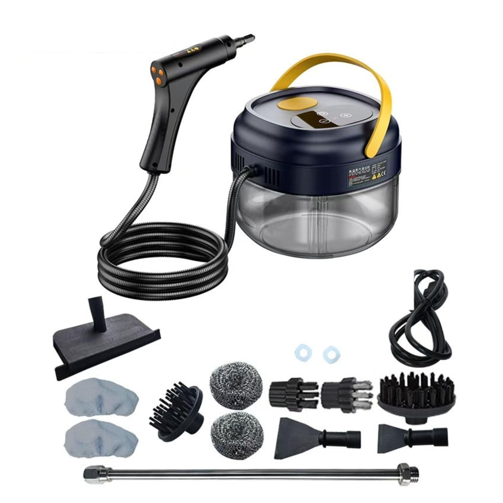 NGTFDCP Handheld Steam Cleaner, Pressure Steam Cleaner 2500W Portable Household Cleaning Machine With Various Accessories for Home, Car, Floor(Black)
