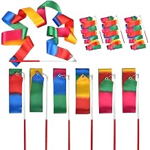 Tuko 9pcs Rhythmic Dance Ribbons Stremer Training Equipment for Artistic Dancing Gymnastics, Kids Dancing, Talent Shows